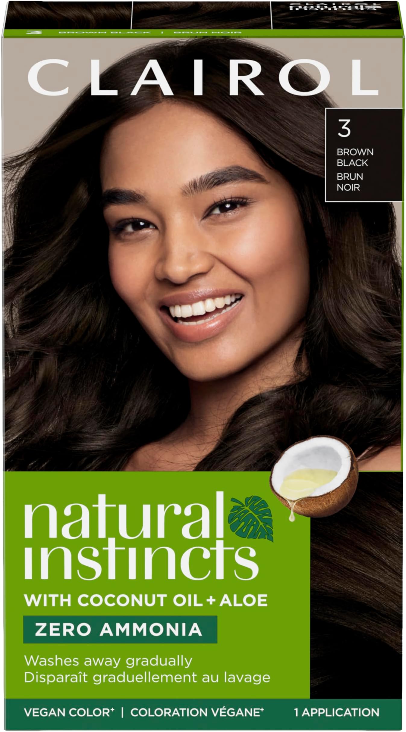 Clairol Natural Instincts Semi-Permanent Hair Color, Chestnut Black, 1 Count