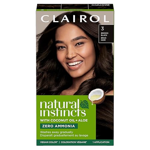 Clairol Natural Instincts - Tinte semipermanente para el cabello, color negro castaño 3, 1 unidad