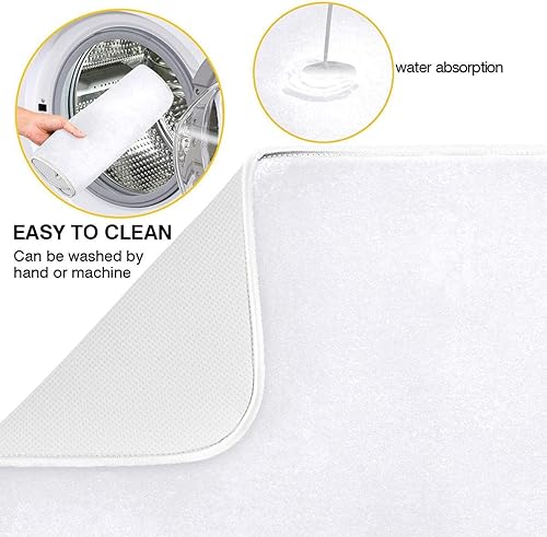 Miniatura 9 de Tapete de secado de platos mate rojo burdeos de 18 x 24 pulgadas, almohadillas de secado para encimera de cocina, mate seco