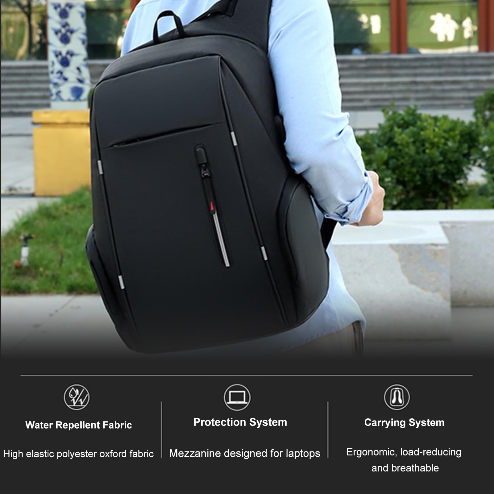 docooler Zaino per Laptop per Borsa per Laptop da 17 Pollici con Porta USB Zaini Impermeabili alla Moda