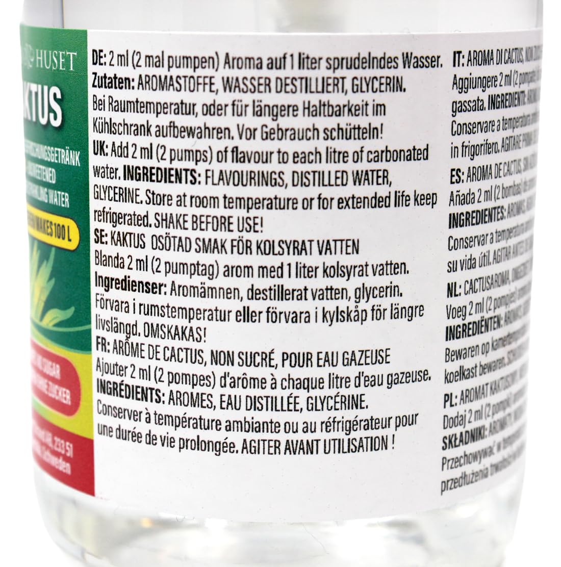 Kaktus-Konzentrat 200 ml ergibt 100 L kohlensurehaltiges  Wasser|Kaktusgeschmack| fr SodaStream & Wassersprudler |ohne Zucker |null  Kalorien| ...