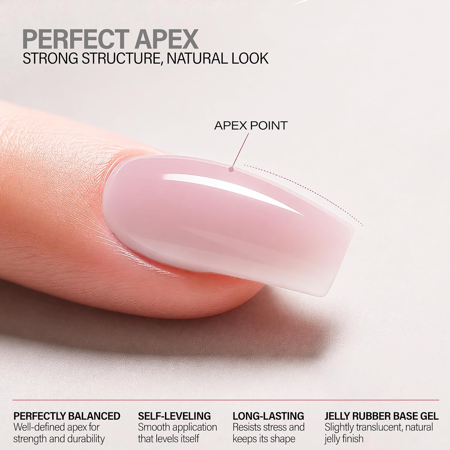 GELPARTY Rubber Base Gel Set 02 – 6 Nude Pink Colors, Builder & Base Gel
