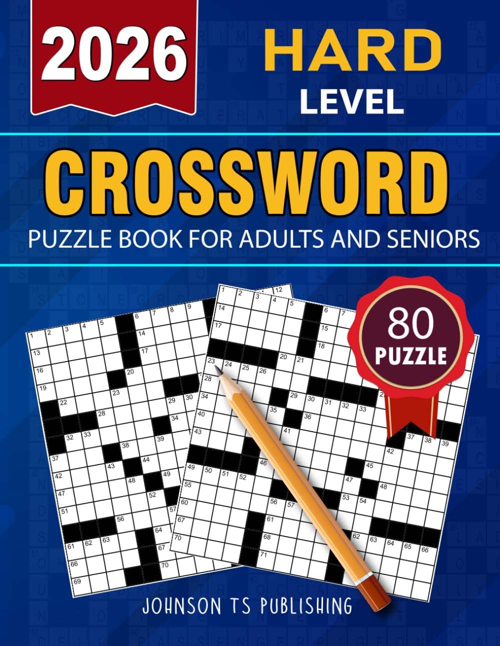 2026 Hard Crossword Puzzle Book for Adults & Seniors