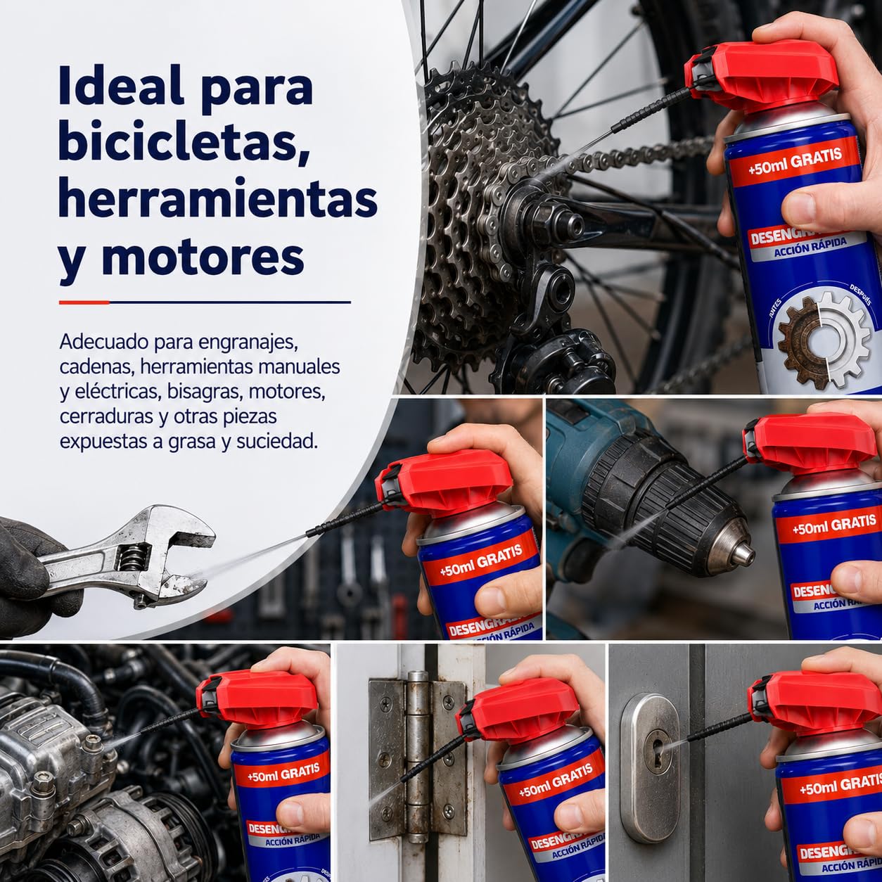 Desengrasante de acción rápida 400 ml, pack de 12, limpieza multiusos