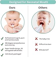 Vista 6 de 42 piezas + 1 cepillo de dientes para bebé con caja de gasa absorbente limpiador oral, limpiador de lengua de bebé, limpiador oral desechable