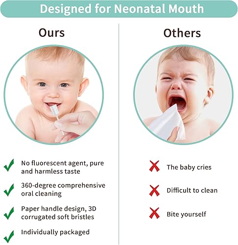 Miniatura 6 de Limpiador de lengua + 2 cepillos de dientes de dedos, gasa suave con caja, limpiador de lengua desechable, limpiador bucal para bebés, cuidado de