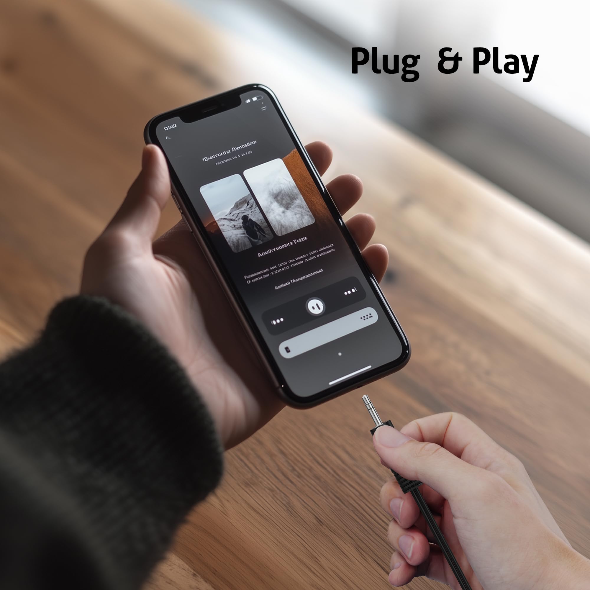 HDSupply Splitter audio, kabel Y, 3,5 mm pomocniczy adapter Y do dwóch słuchawek, podwójny 3-biegunowy stereo wtyczka rozdzielacz słuchawek, telefon komórkowy, smartfon, PC, czarny