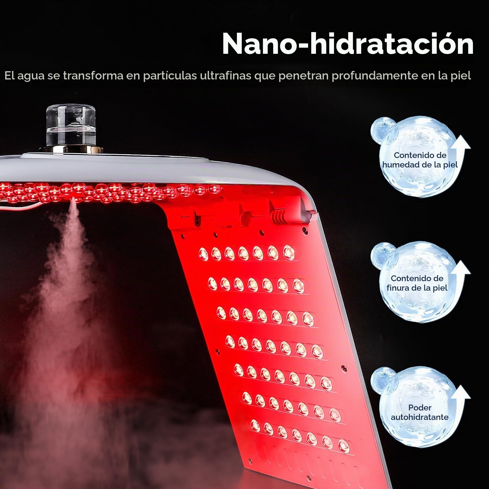 LIARTY Mascarilla de luz LED, 7 colores LED, máscara de rejuvenecimiento de la piel, dispositivo de spa