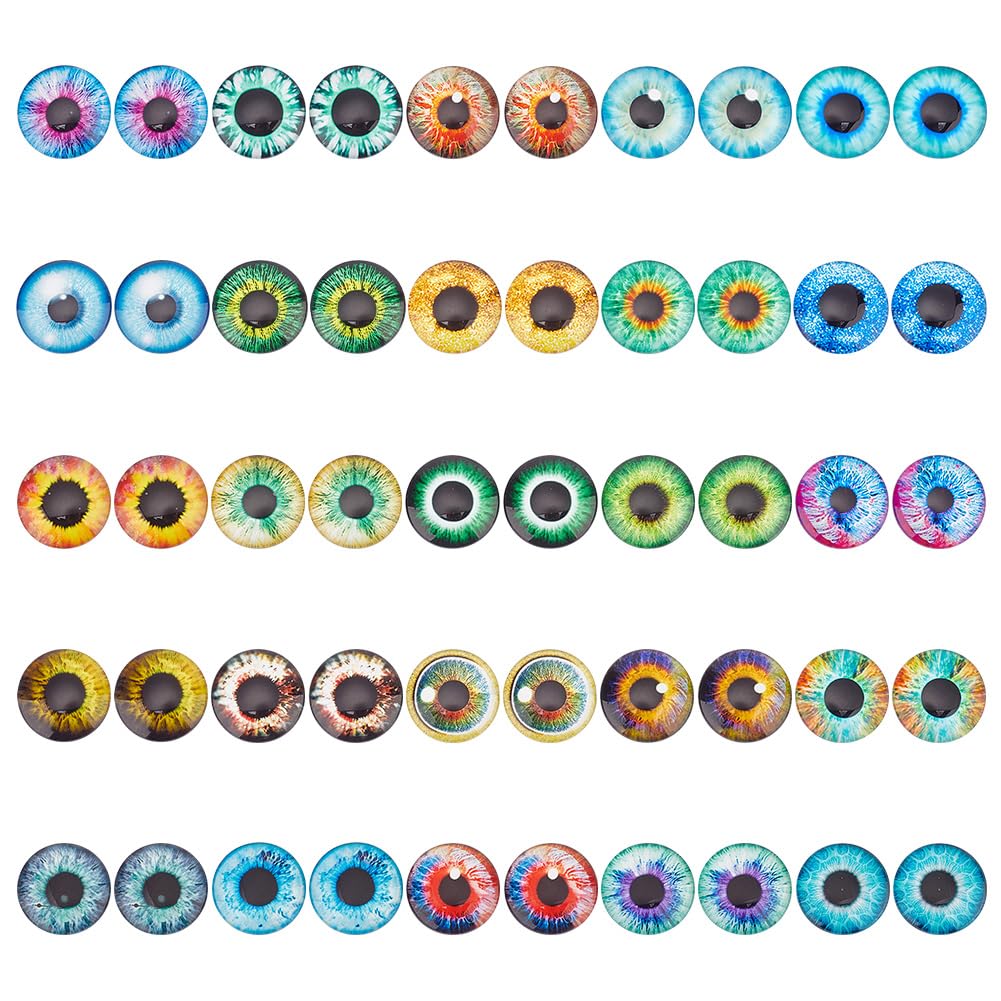 Yeux en verre 30mm demi-ronds pour donner du regard à vos figurines