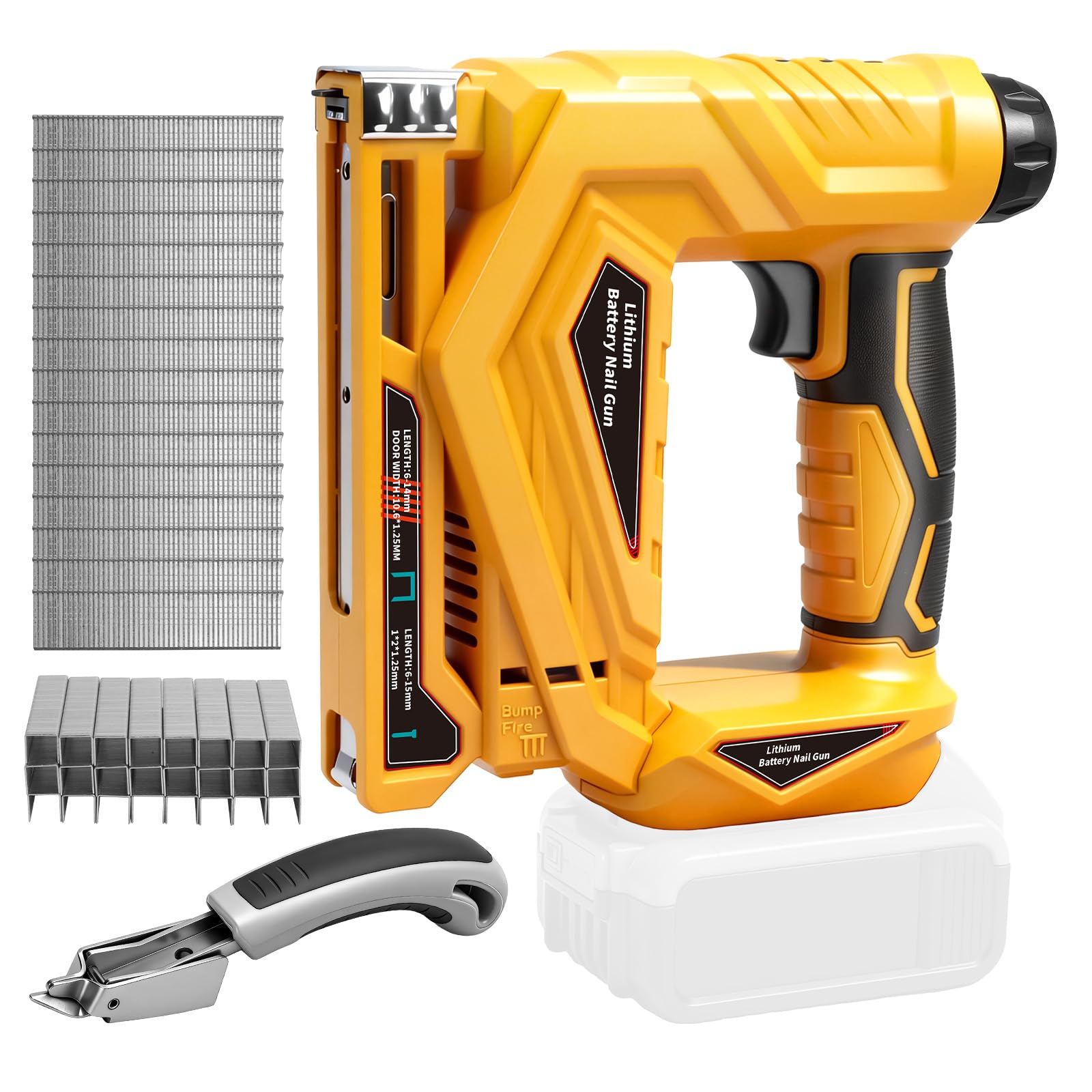 Roadtime Chiodatrice a batteria per batterie DeWalt da 20 V (senza batteria), 18 GA e pistola per unghie tipo 140, pistola senza spazzole max. 150 colpi/min, con 1000 chiodi e 1000 graffette, per fai
