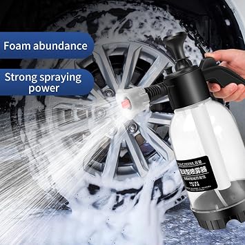 Car Foam Sprayer, 2L Snow Foam Sprayer Pump Action Pressure Sprayer Bottles for Cleaning, Car Washing (Black)