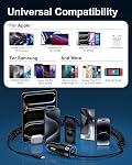 IPhone 16e 17 Chargeur de voiture USB C, 60W Double PD Adaptateur de voiture de recharge rapide super avec bobine USB-C Câble pour Apple 17/16 Pro Max/16 Pro/15 Plus/15 Pro, iPad Mini/Air/Pro 11 inch, Type C cargador para Car