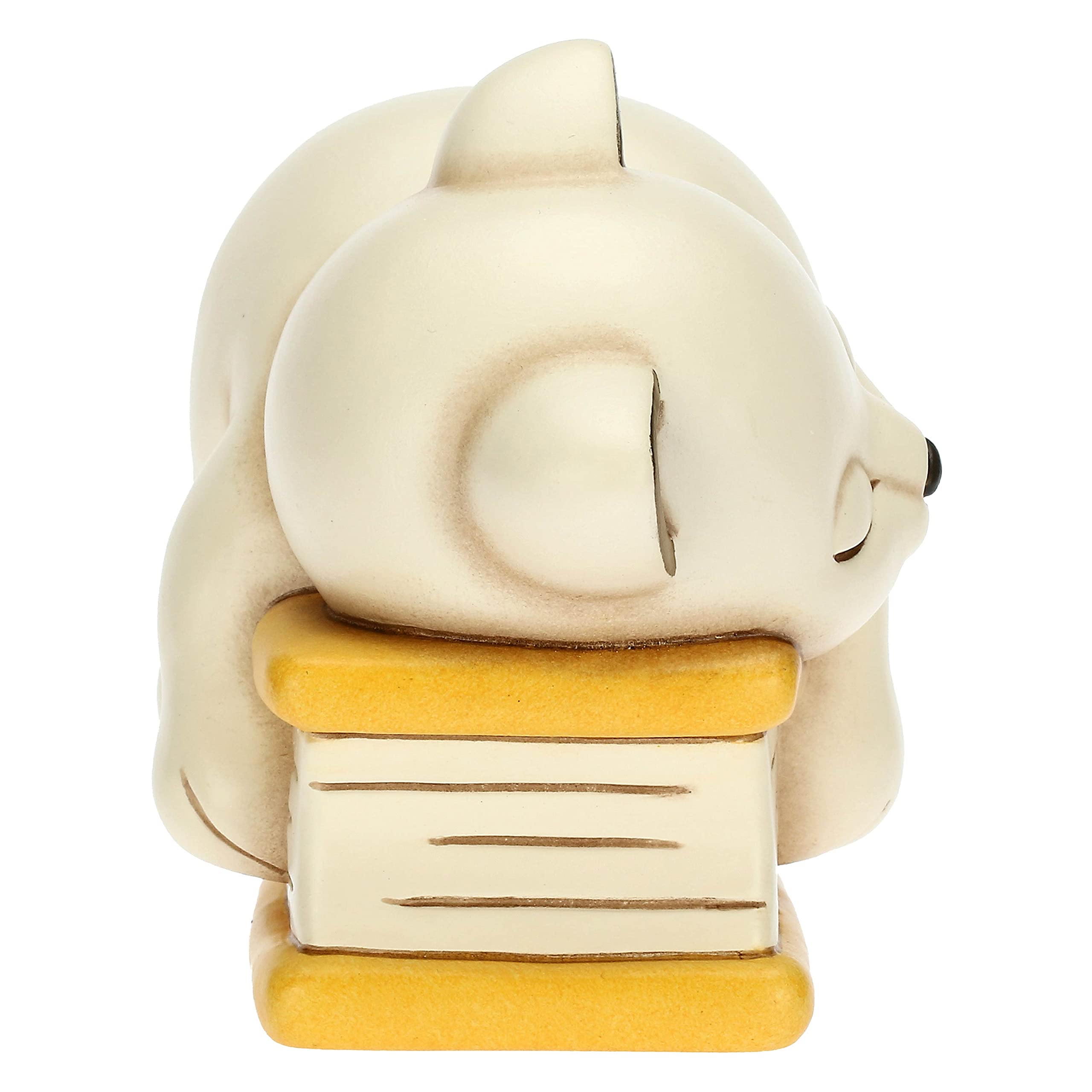 Salvadanaio Gatto Con Quadrifoglio Portafortuna THUN | Ceramica, 11.5 Cm Altezza | Bomboniera Per Comunione, Regalo