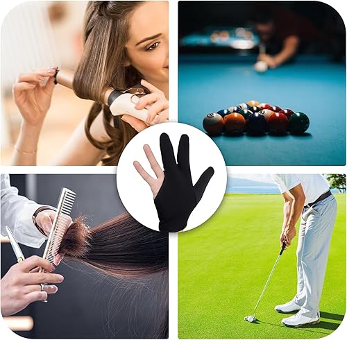 Miniatura 6 de Guantes térmicos para peinar el cabello, guantes profesionales de peluquería de 3 dedos, guantes resistentes al calor para peinar el cabello, alisar