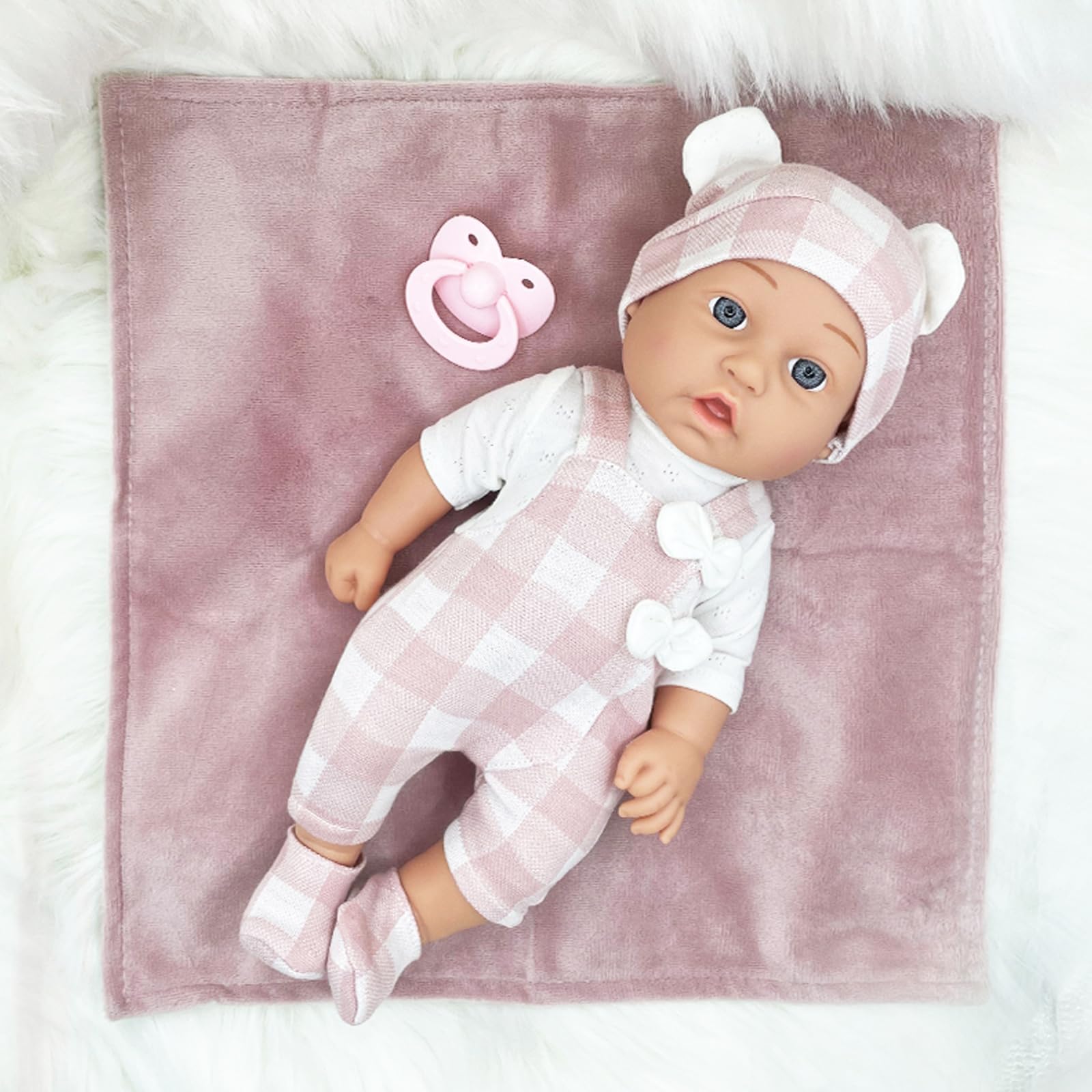 Nice2you – Poupée Bébé 30 Cm Avec Accessoires – Tenue Rose, Tétine, Biberon, Couverture – Jeu De Rôle Pour Enfants De 3 à 6 Ans