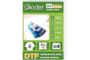 Upgraded DTF Transfer Film - A4 Size (8.3 x 11.7 Inches) - 100 Sheets