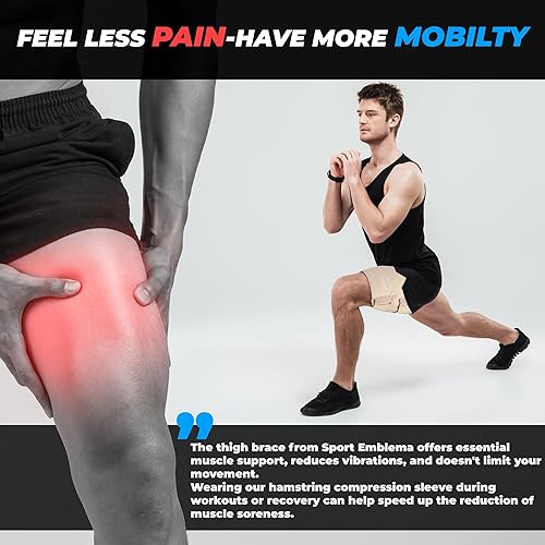 Miniatura 5 de Soporte de recuperación de manga de compresión para isquiotibiales, envoltura antideslizante para ingle, tensión cuádruple, isquiotibiales tirados,