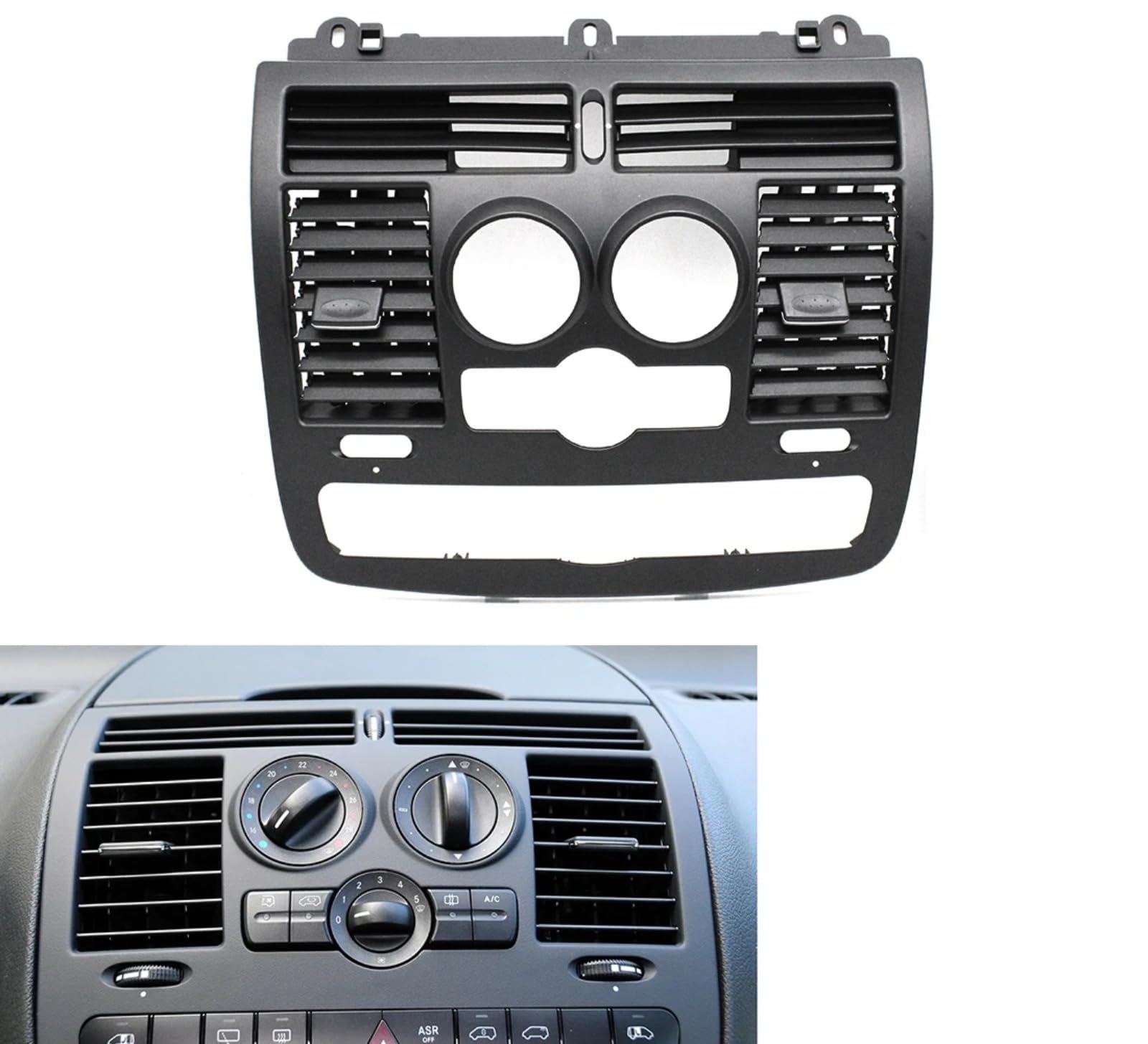 Rejilla de ventilación del Aire Acondicionado Central Izquierdo y Derecho del salpicadero del Interior del Coche para Mercedes Benz Vito Viano W636 W639 2004-2015 (Modelo Central A)