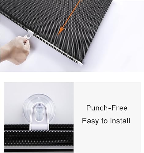 Miniatura 3 de Persiana enrollable telescópica para interiores, con ventosas, aislamiento térmico, anti-UV, para apartamento, dormitorio, sala de estar, oficina, 4