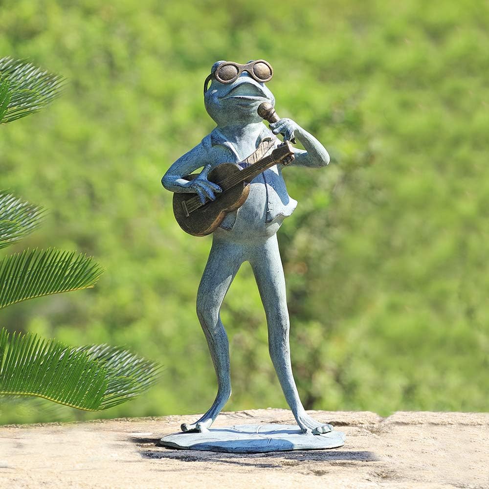 SPI Rock Star Guitarist Frog Garden Sculpture