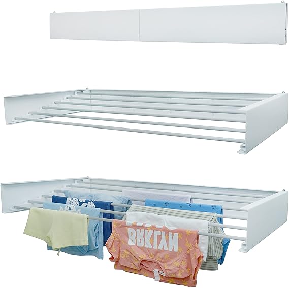 LEBENSART Laundry Drying Rack, Stainless Steel Collapsible Wall Mounted