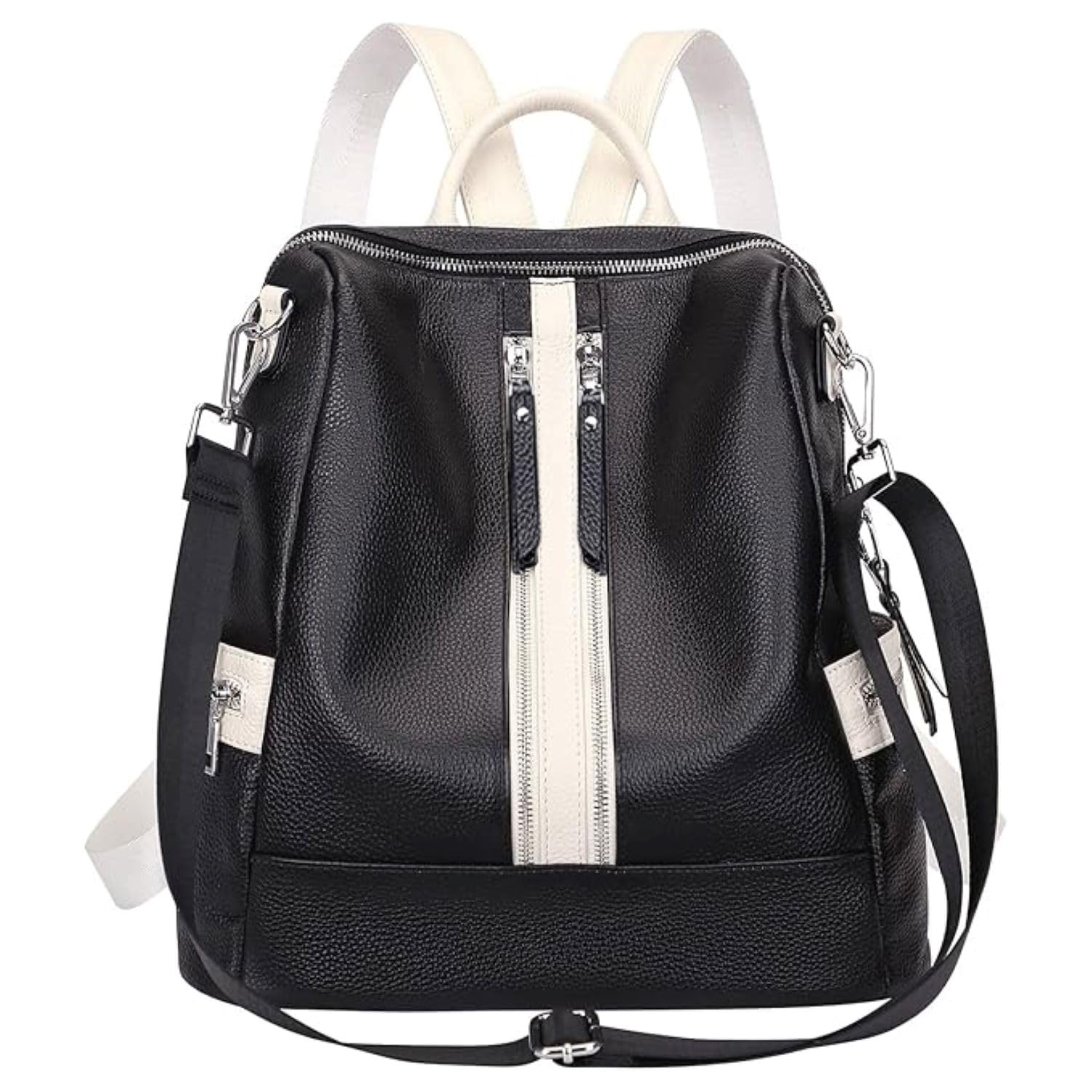 Comfabie Fashion Leather Backpack for Women Handbag for women Shoulder bag Ladies Backpack Purse | Dailyuse Backpacks for women | Antitheft Ladies Backpacks | Gift for Diwali (New Bag Black & White) (B0DFWQFL7R) Amazon Price History, Amazon Price Tracker