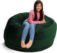 Vista 53 de ULTIMATE SACK 6000 Silla Puf de 6 Pies con Reposapiés, Funda de Gamuza Negra – Tumbona de Espuma de Gran Tamaño, Asiento de Suelo, Sofá Pequeño