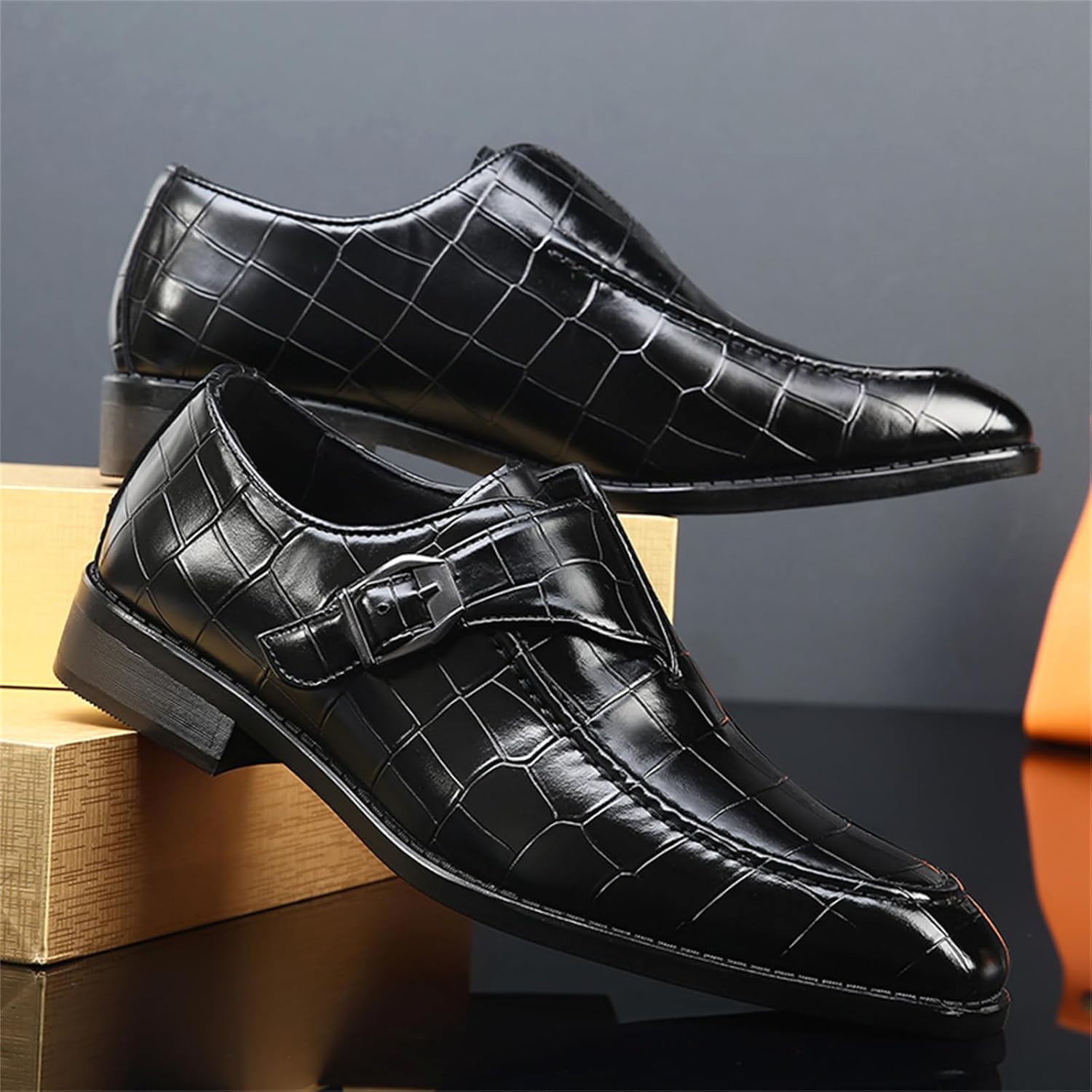 Men's Monk Strap Dress Loafer Shoes Slip-on Tuxedo Loafers for Men Formal Business Casual - Image 7