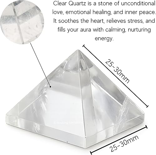 Miniatura 143 de Amazing Gemstone White Agate Snow Quartz Pyramid Crystal Healing Stones - 1" Great Pyramid Figurine of Natural Stone Pyramid for Meditation, Reiki