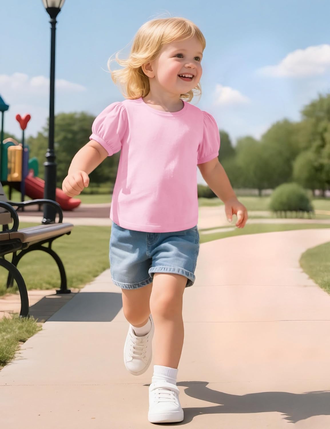 Witwot 3 Pack Toddler Girl Shirts Cotton Baby Girls T-Shirts Basic Short Sleeve Tee Tops Size 18M-5T - Image 3