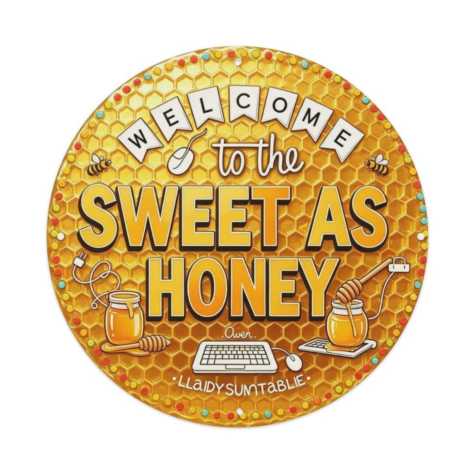 Honey Bee Sweet As Honey Metal Tin Sign Plaque