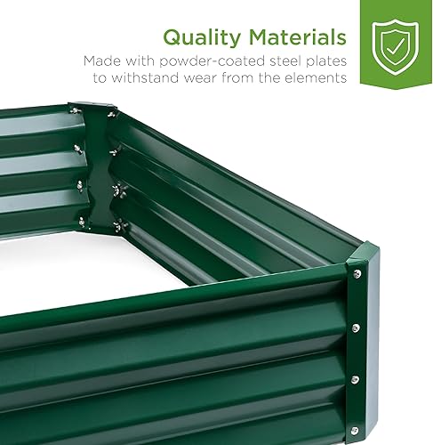 Miniatura 3 de Best Choice Products Jardinera elevada de metal para exteriores, de 6 x 3 x 1 pies, para verduras, flores, hierbas y suculentas, color verde oscuro