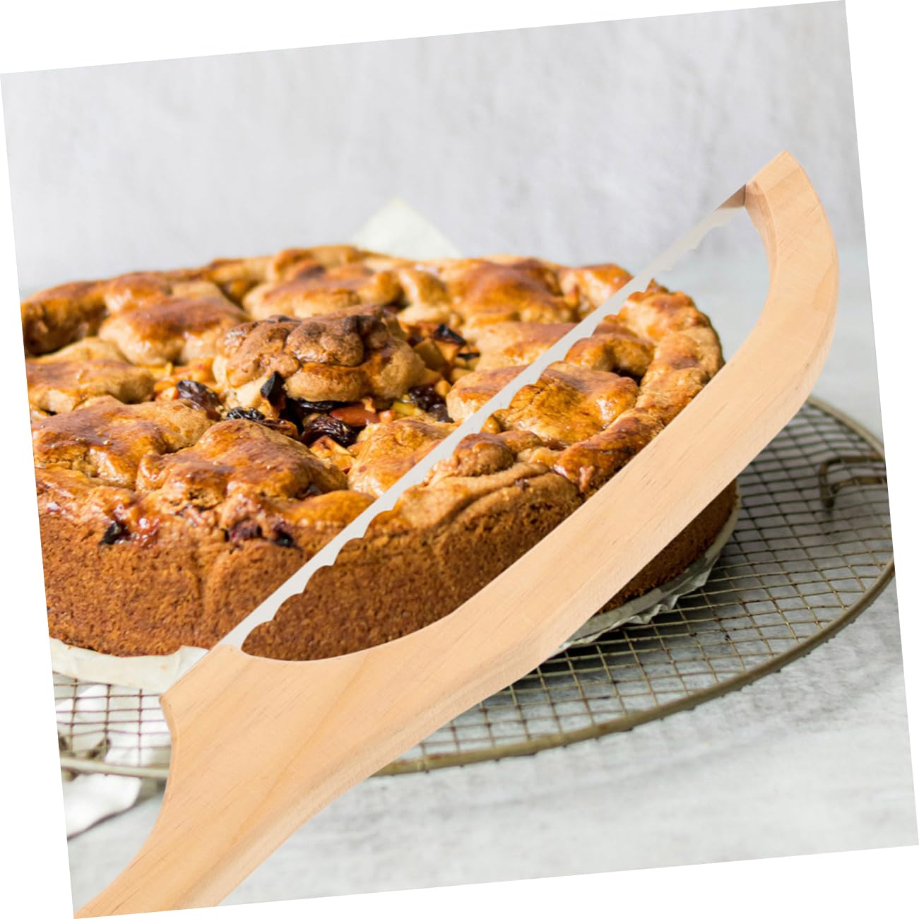 8pièces Couteau à Trancher Bois Et Acier Inoxydable Pour Gâteau Et Pâtisserie Outil De Cuisine Pratique Et Pour Tranchage Précis