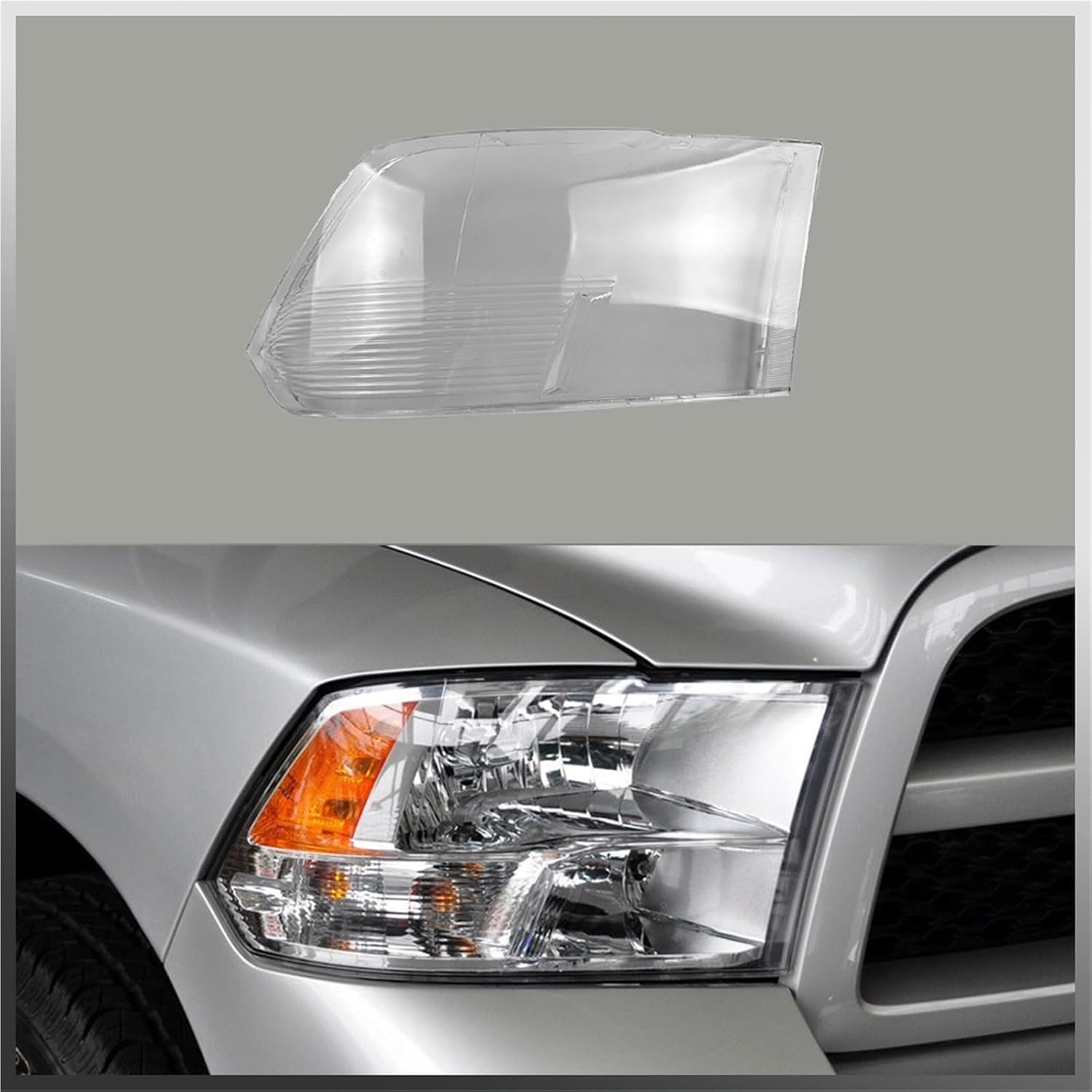 Car Headlight Glass Compatible For Dodge for RAM Trucks (US Version) 2009 2010-2013 2014 Headlamp Lens Cover Accessories Lampshade Shell(1PCS Left Side) (1PCS Right Side)
