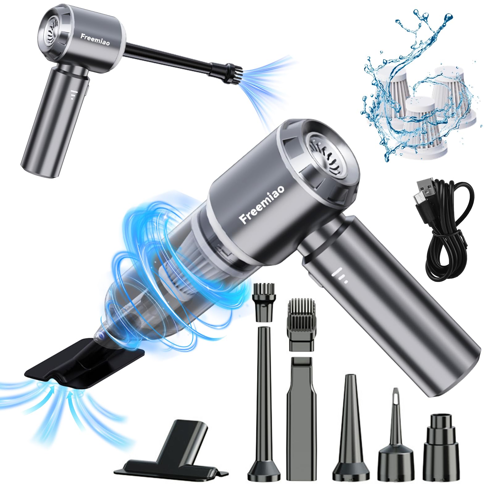 Aspirateur à Main Sans Fil 23000 Pa, Aspiration Cyclonique Puissante, Moteur Sans Balais, Portable Et Rechargeable, Idéal Pour Voiture, Maison Et Poils D'animaux