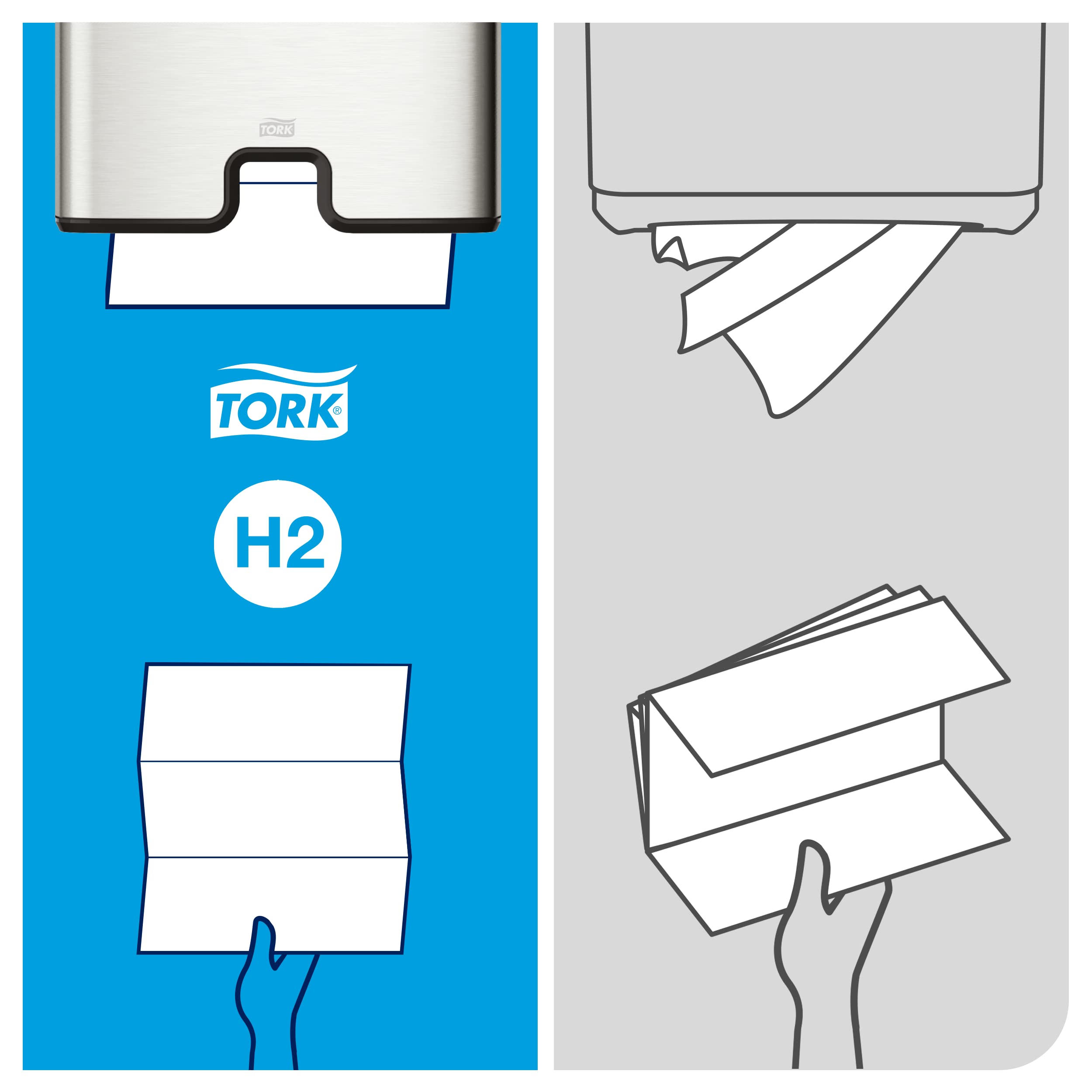 Tork Toallas de mano Xpress/Toallas Advanced plegadas en Z suaves y absorbentes compatibles con el sistema de Tork H2, blanco