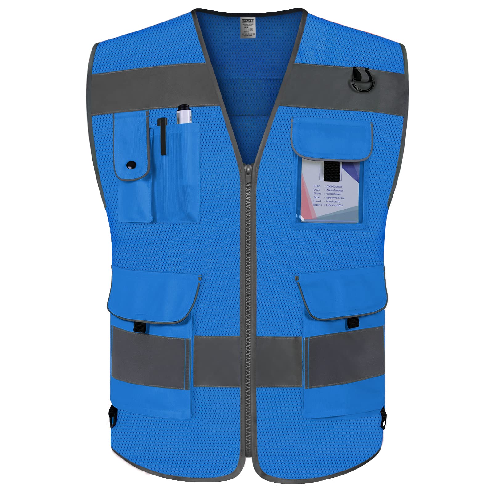 Snapklik.com : TCCFCCT Mesh Hi Vis Vest 9 Pockets High Visibility ...