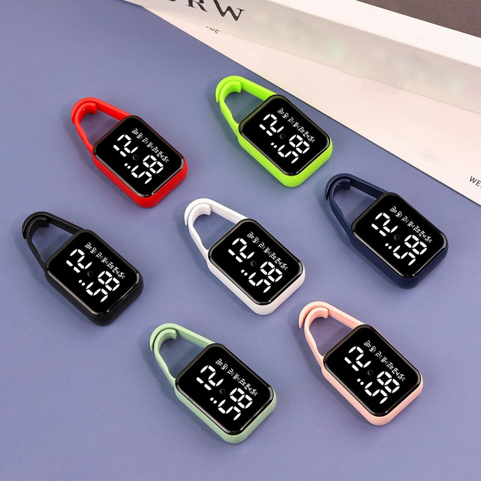 Llavero de luz nocturna con reloj digital táctil para estudiantes
