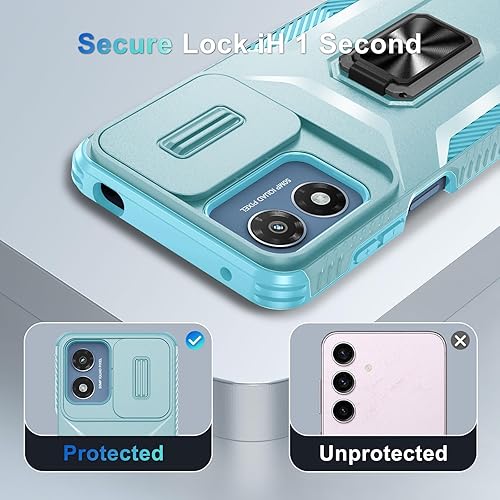 Miniatura 5 de CASEJEEN Funda para Motorola Moto G Play 2024 con protector de pantalla de vidrio templado y cubierta para lente de cámara, soporte estable de