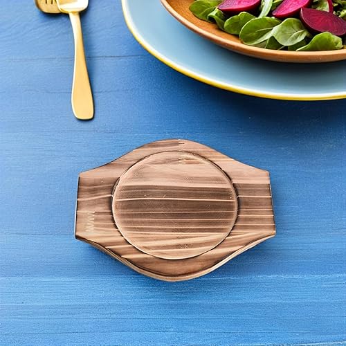 Miniatura 7 de UPKOCH 2 juegos de base de madera coreana de piedra, salvamanteles de madera para platos calientes, salvamanteles para ollas calientes, bandeja de