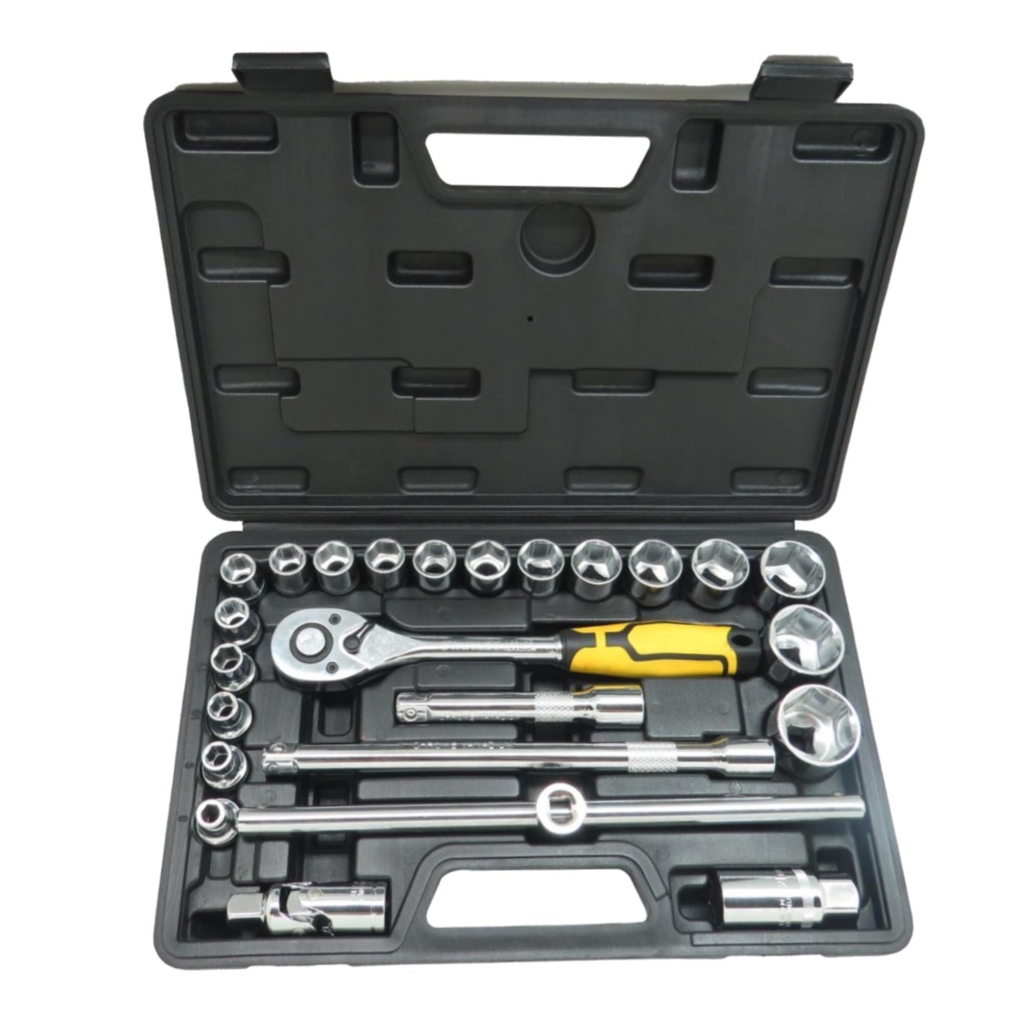 STANLEY STMT79054 24-PIECE Hex Socket Set 1/2" Drive With Ratchet, Comes in a Case, Chrome Vanadium Steel, Professional Tool Kit for Automotive, Plumbing, Garage & Home Repairs-image-15