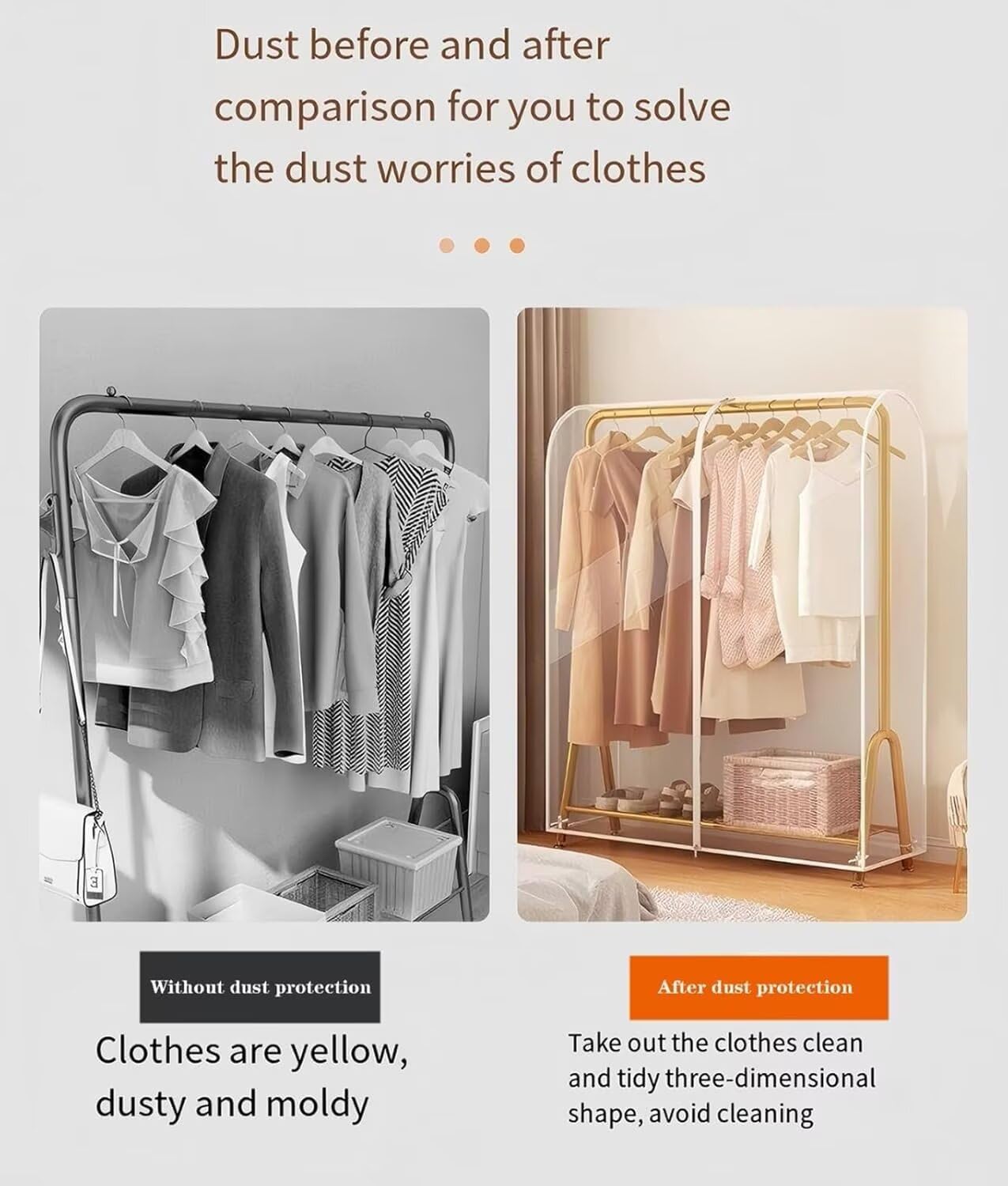 Bolsas para Guardar Ropa | Cubierta Protectora Transparente Para Trajes - Transparentes Antipolvo Organización Almacenamiento Chaqueta Abrigo Traje Vestido de Fiesta Armario Ropa