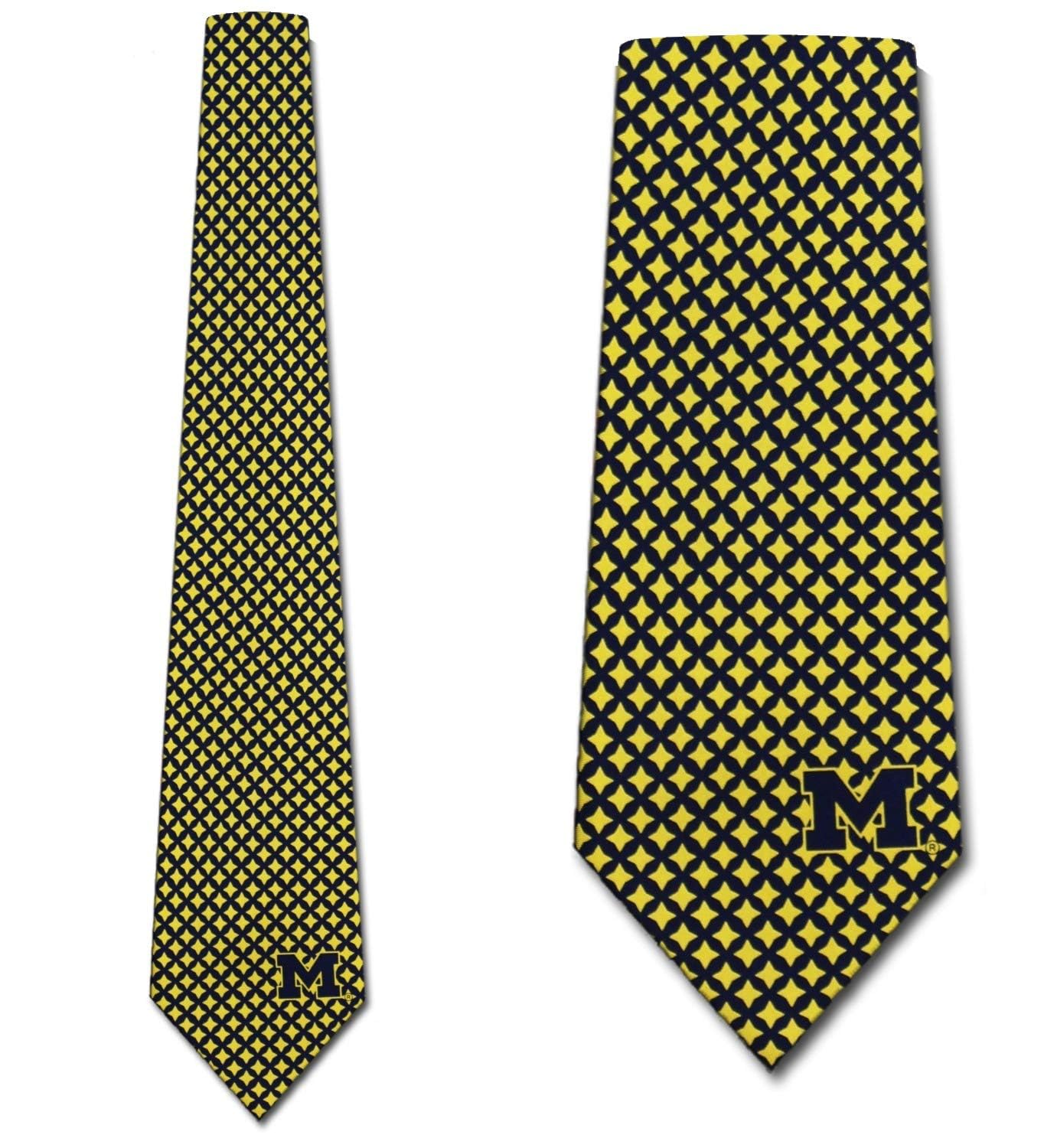 Eagles Wings Michigan Ties Mens Wolverines Diamante Necktie