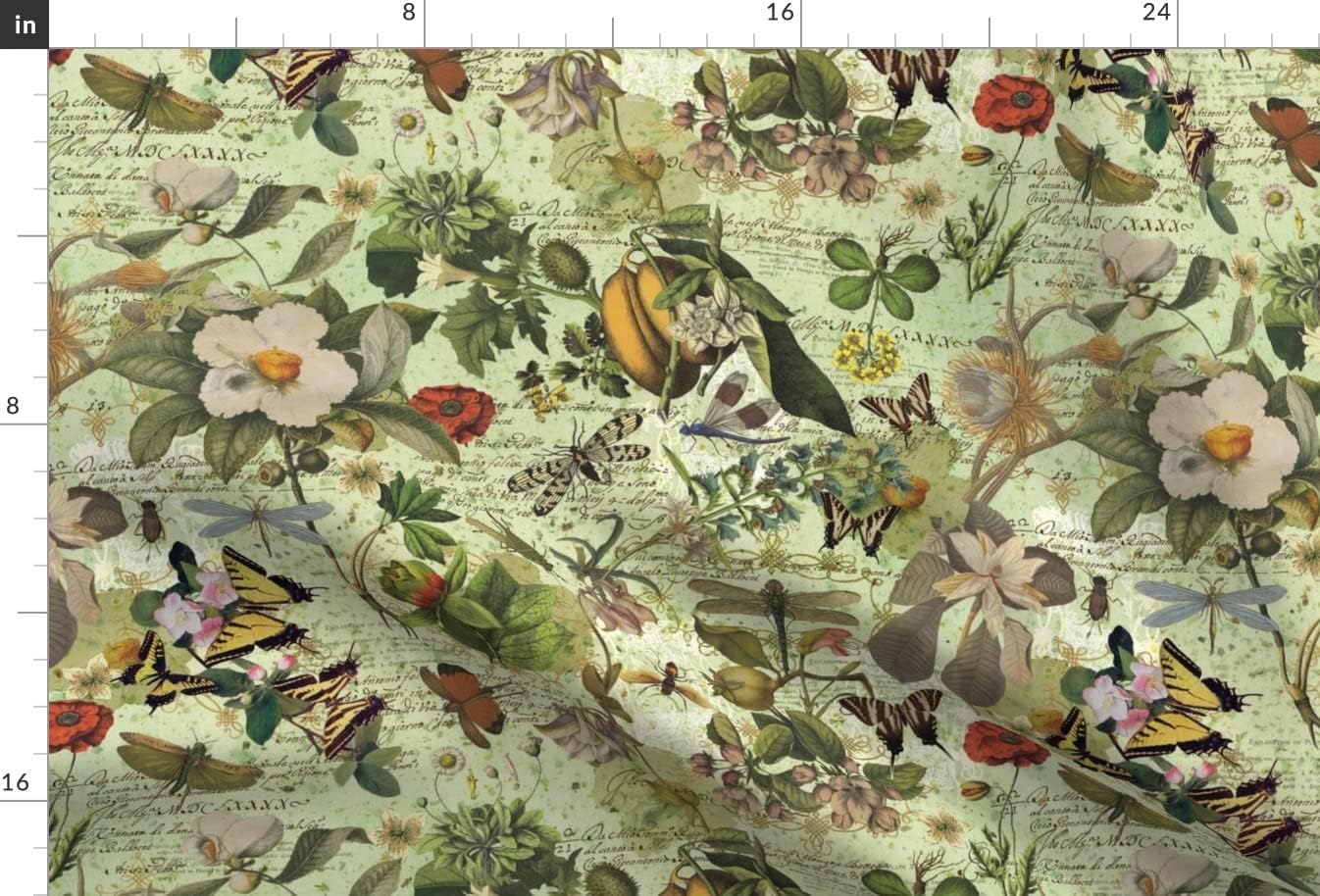 Spoonflower Fabric - Botanical Print Printed on Minky Fabric by The Yard - Sewing Baby Blankets Quilt Backing Plush
