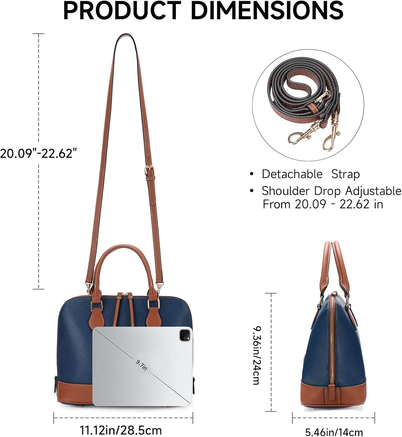 GAEKEAO Top Handle Bag for Women Faux Leather Satchel Bags Hobo Bags Crossbody Tote Purse with Detachable Satchel Strap
