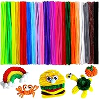 IOOLEEM 200pcs Pipe Cleaners 20 Vibrant Colors Chenille Stems for Crafts Flowers Animals Art Supplies Kids Crafts