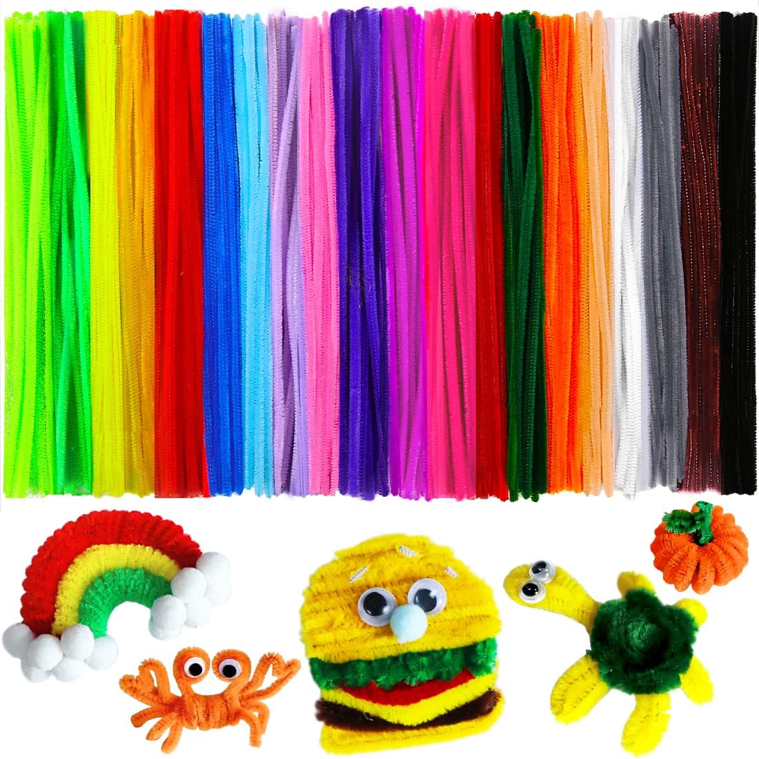 IOOLEEM 200pcs 20colors, Pipe Cleaners, Chenille Stems, Pipe Cleaners for Crafts, Pipe Cleaner Crafts, Art and Craft Supplies,…