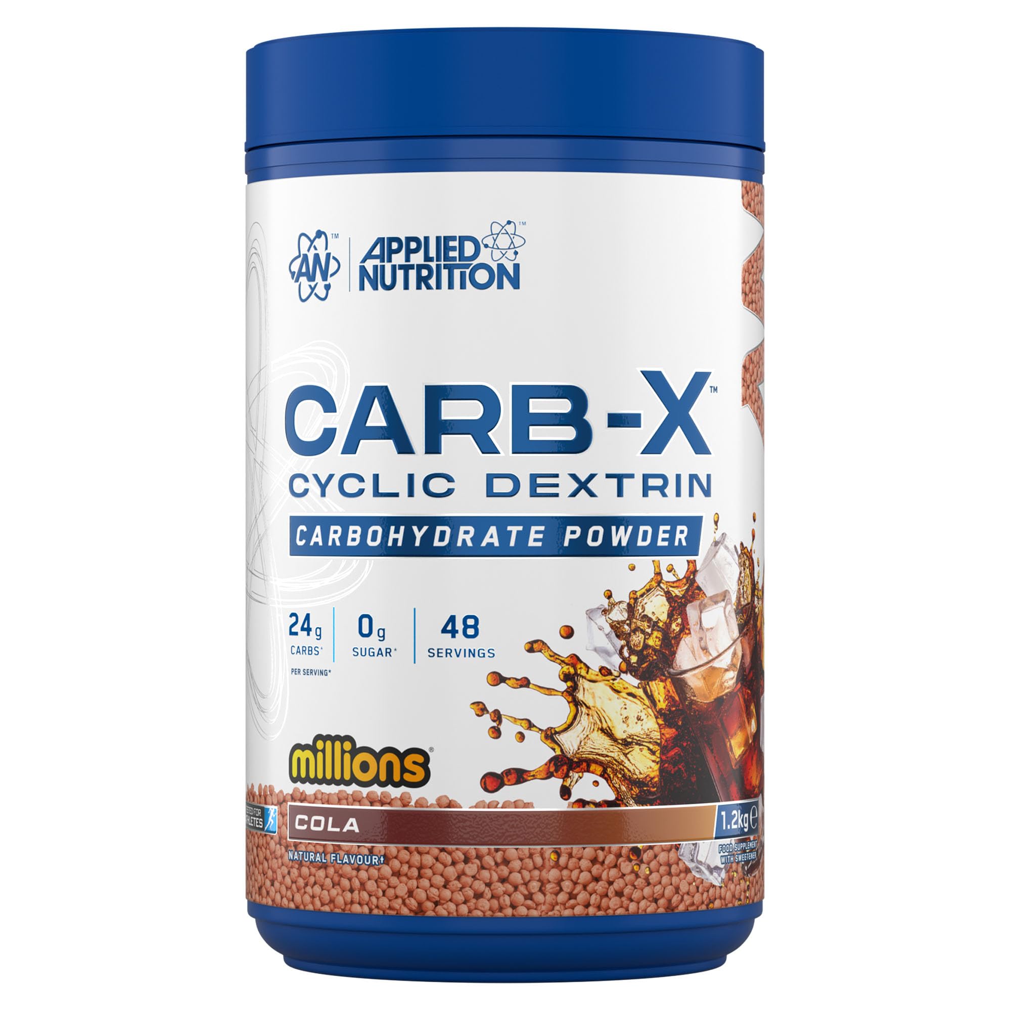 Applied Nutrition Carb X Highly Branched Cyclic Dextrin Carbohydrates, Intra & Post Workout Carbs Powder, Fuel Training & Recovery, Vegan, Gluten Free, Sugar Free, 1.2kg 48 Servings (Cola Millions)