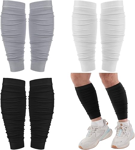 Jiuguva 3 pares de mangas de compresión de pantorrilla mangas elásticas para pierna de fútbol mangas de compresión deportivas para pantorrilla