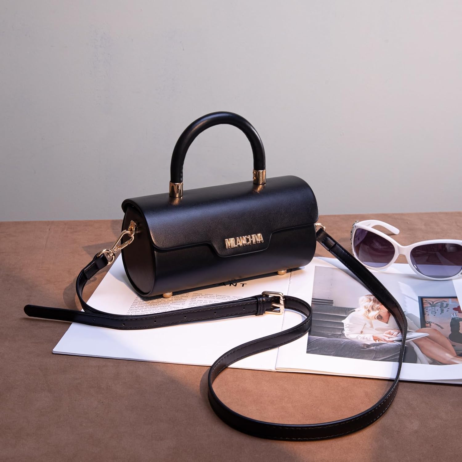 Milan Chiva Small Purses for Women Designer Mini Top Handle Purse Cute Handbags Barrel Shape Purse | Small, Designer, Mini, Cute - Image 3